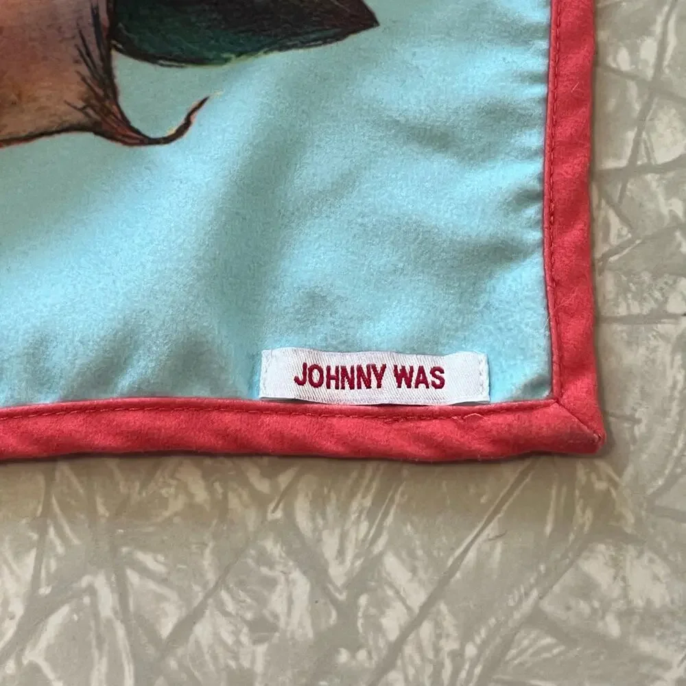 Johnny was double sided tropical and cheetah coral teal beach towel 67”x37.5”htf